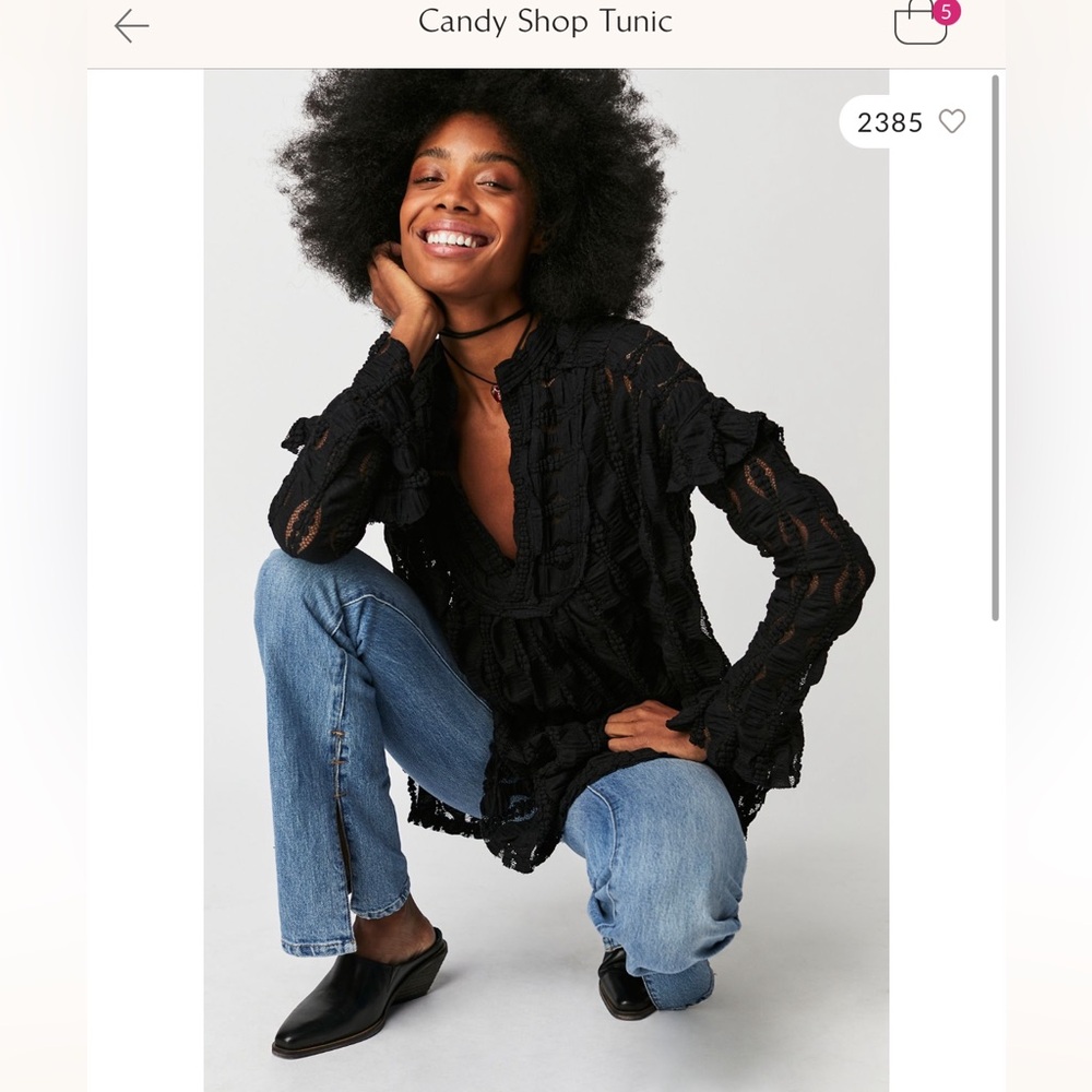 Free People Candy Shop Tunic Black